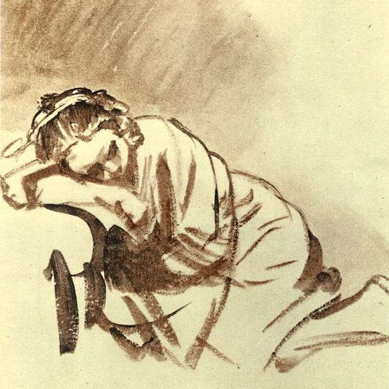 roberto-osti-drawing-rembrandt-sleeping-girl